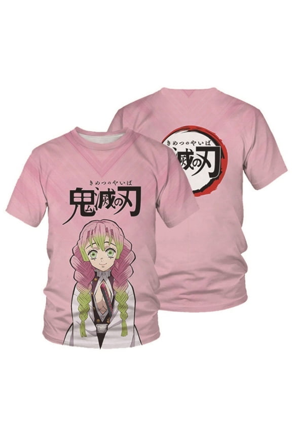 Unisex Anime Demon Slayer Shirt Cosplay Shirt Cartoon T-Shirts Fashion Casual Mens Shirts -M