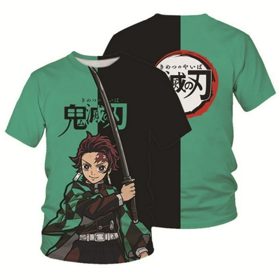 Unisex Anime Demon Slayer Shirt Cosplay Shirt Cartoon T-Shirts Fashion Casual Mens Shirts -M