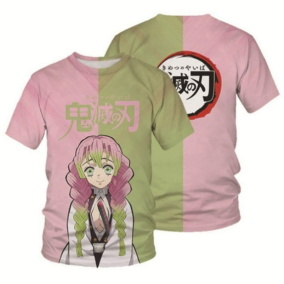 Unisex Anime Demon Slayer Shirt Cosplay Shirt Cartoon T-Shirts Fashion Casual Mens Shirts -S