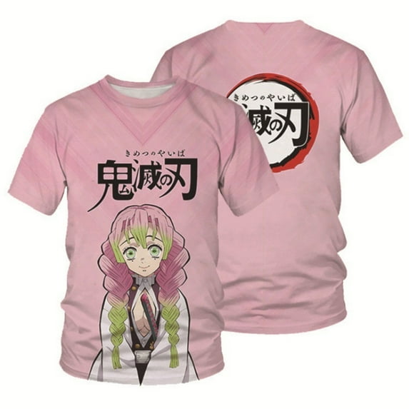 Unisex Anime Demon Slayer Shirt Cosplay Shirt Cartoon T-Shirts Fashion Casual Mens Shirts -S