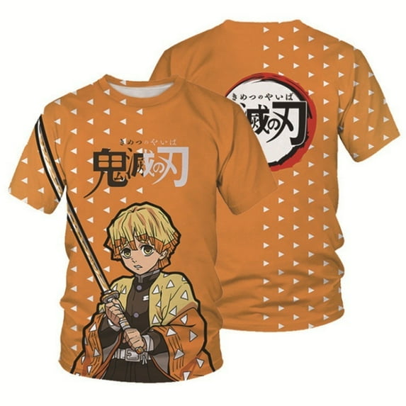 Unisex Anime Demon Slayer Shirt Cosplay Shirt Cartoon T-Shirts Fashion Casual Mens Shirts -XL