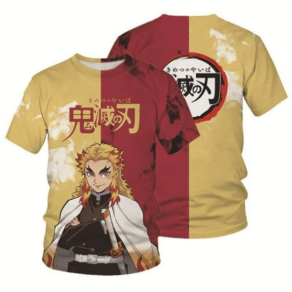 Unisex Anime Demon Slayer Shirt Cosplay Shirt Cartoon T-Shirts Fashion Casual Mens Shirts -XL