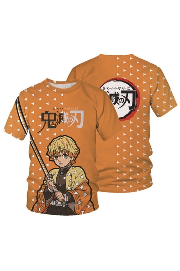 Unisex Anime Demon Slayer Shirt Cosplay Shirt Cartoon T-Shirts Fashion Casual Mens Shirts -XXS