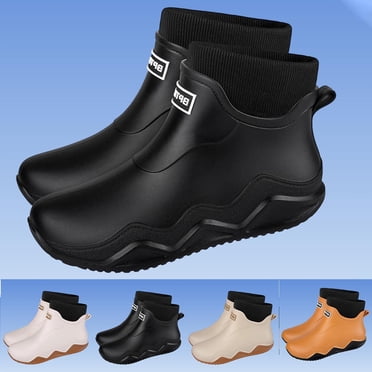 Unisex Short Ankle Rain Boots, Waterproof Non-Slip Rubber Rain Shoes ...