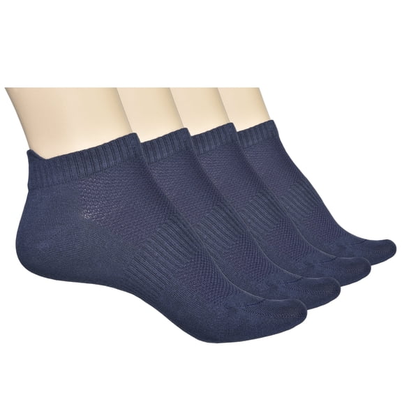 Unisex Ankle Socks - 4 Pairs - Bamboo Low Cut Ankle Breathable Sports Socks Size 5-7 8-10 11-13