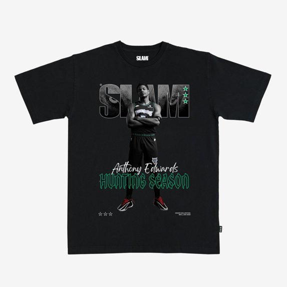 Unisex Anthony Edwards Black Minnesota Timberwolves SLAM Cover T-Shirt