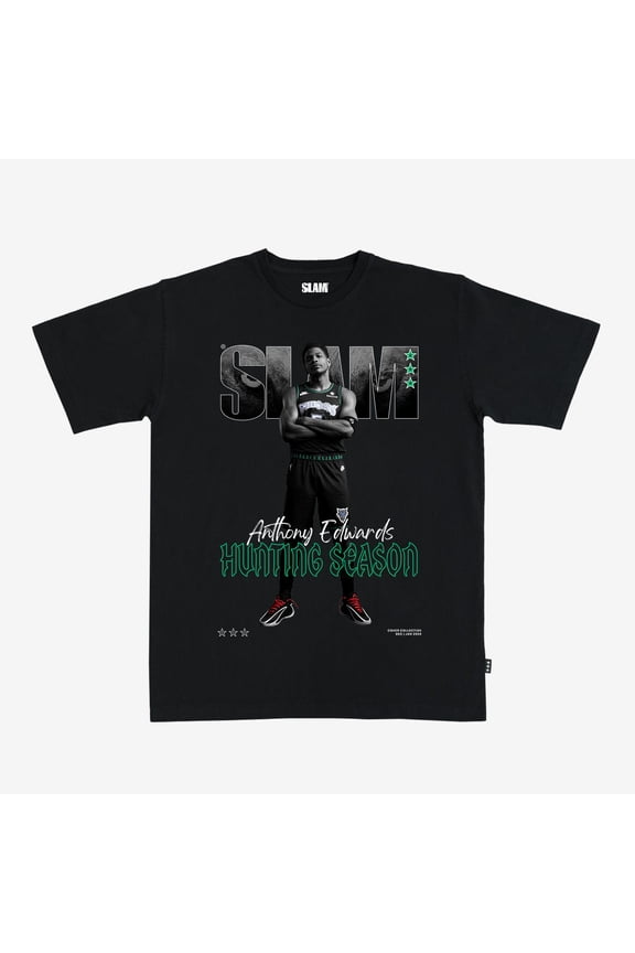 Unisex Anthony Edwards Black Minnesota Timberwolves SLAM Cover T-Shirt