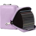 thumbnail image 1 of GoXteam Unisex Leather Zipper Credit Card Holder Wallet, 20 Slots, Purple, 1 of 6