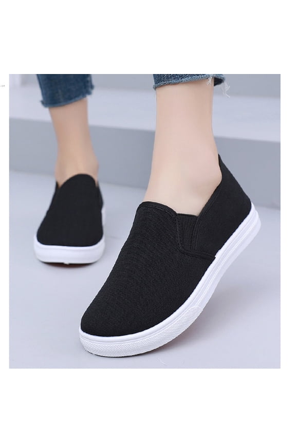 Unisex Anti-Static Slip-On Canvas Work Shoes, Comfortable Breathable Nurse Shoes Casual Flat Loafers for Indoor Workplace Daily Wear