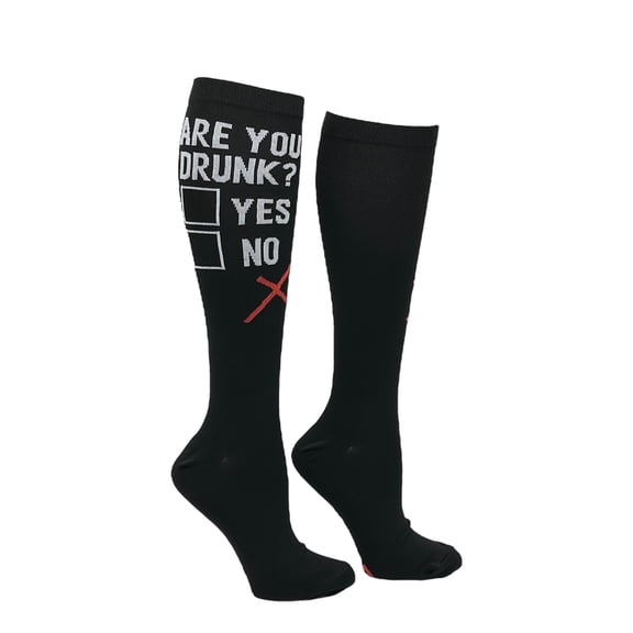 Unisex Are You Drunk Funny Drinking Compression Socks for Women and Men