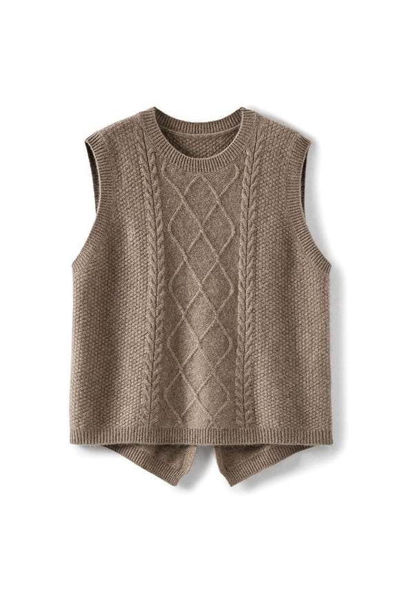 Unisex Argyle-Pattern Sleeveless Knit Vest - Versatile Layering Piece for Office & Everyday Wear