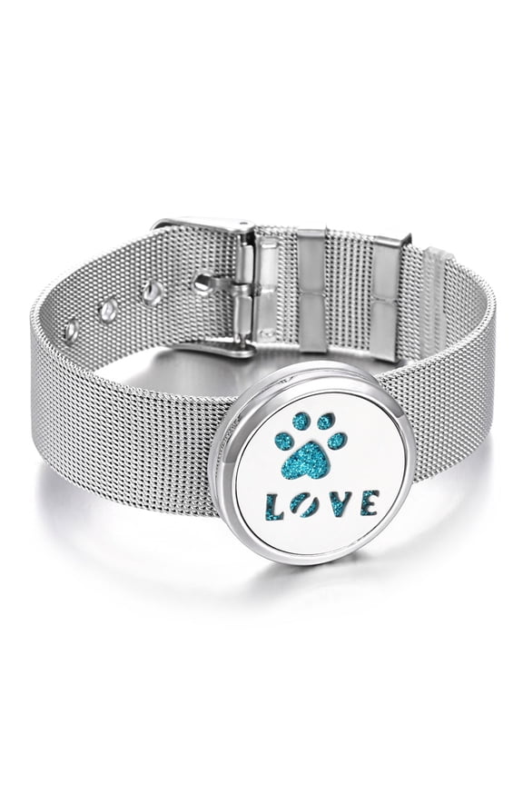 Unisex Aromatherapy Diffuser Bracelet Adjustable Titanium Steel Bangle Fashion Jewelry 27mm Diameter Perfume Bracelet