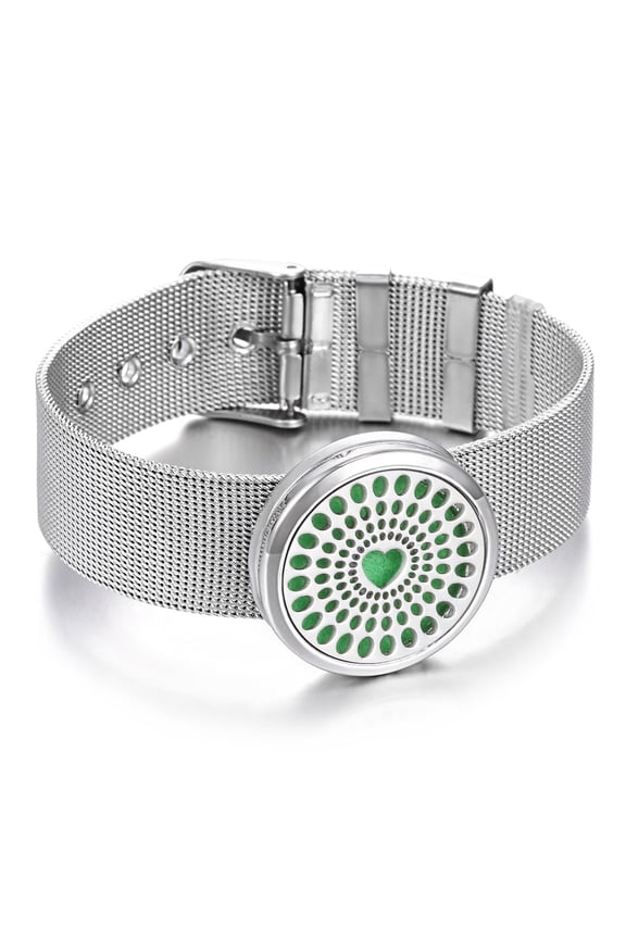Unisex Aromatherapy Diffuser Bracelet Adjustable Titanium Steel Bangle Fashion Jewelry 27mm Diameter Perfume Bracelet