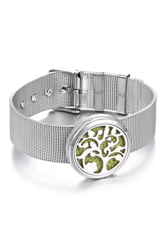 Unisex Aromatherapy Diffuser Bracelet Adjustable Titanium Steel Bangle Fashion Jewelry 27mm Diameter Perfume Bracelet