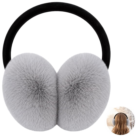 Unisex Artificial Fox Fur Earmuffs, Fashion Cold Weather Warm Ear Cover, Outdoor Cold Weather Accessory