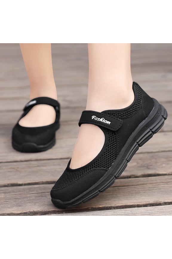 Women's Extra Wide Diabetic Edema Shoes with Fully Adjustable Closures Easy On/Off, Air Cushion Walking Sneakers for Elderly Swollen Feet Outdoor