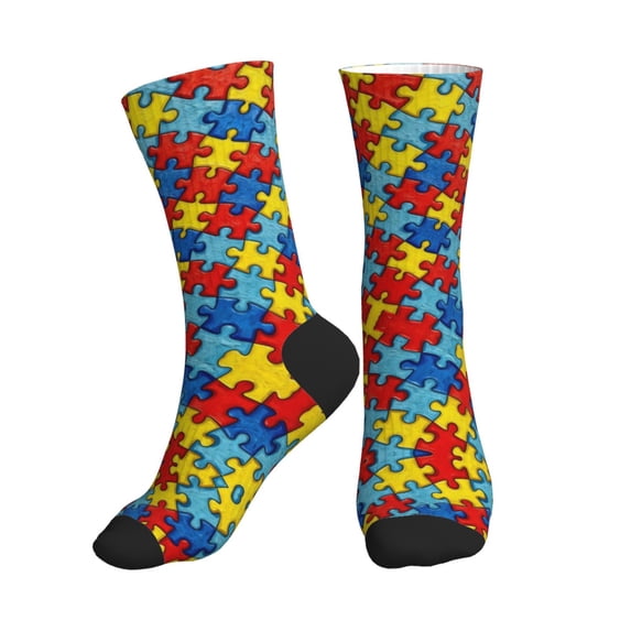 Unisex Autism Awareness Puzzles Novelty Ankle Socks Colorful ComfortSoft Lightweight Sports Athletic Socks