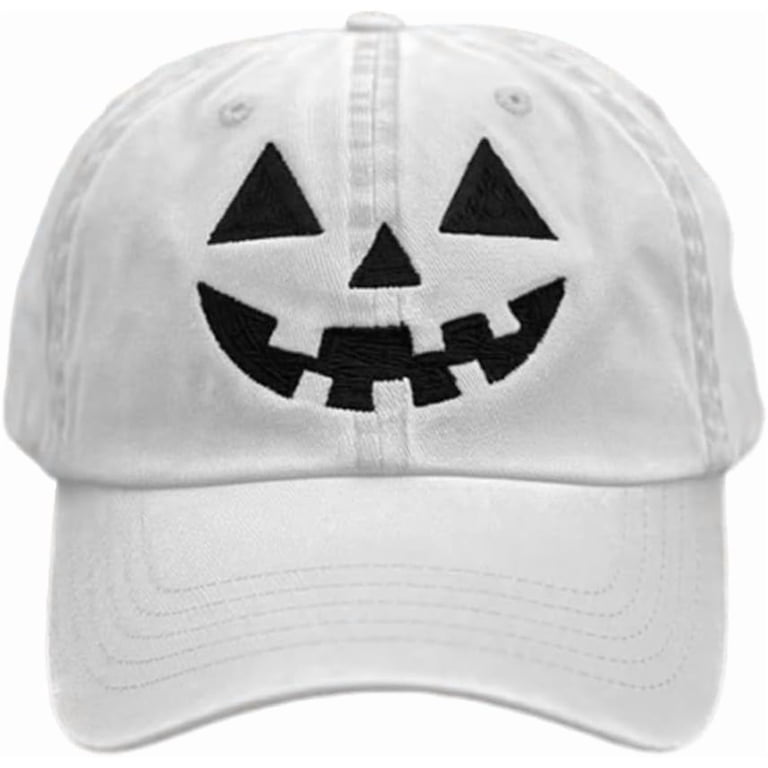 Unisex Pumpkin Face Baseball Hat Adjustable Snapback Retro Spooky Season Cap DOVACKA Unisex Autumn Halloween Pumpkin Face Baseball Hat  main image 4