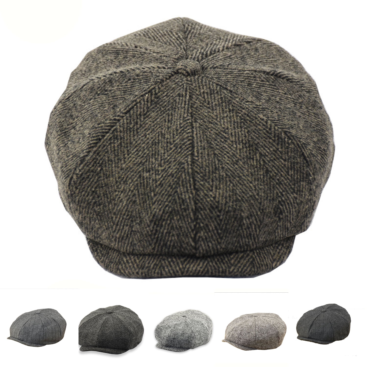 Unisex Autumn Winter Newsboy Caps Men and Women Warm Tweed Octagonal Hat for Male Detective Hats
