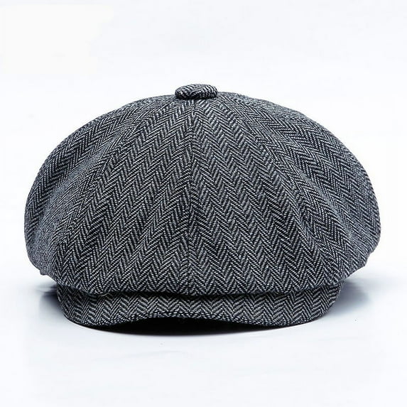 Unisex Autumn Winter Newsboy Caps Warm Tweed Detective Hats Retro Flat Caps chapeau Octagonal Hat Vintage Beret Flat Ivy Cabbie Driving Hunting Cap for Boyfriend, Husband, Brother, Father