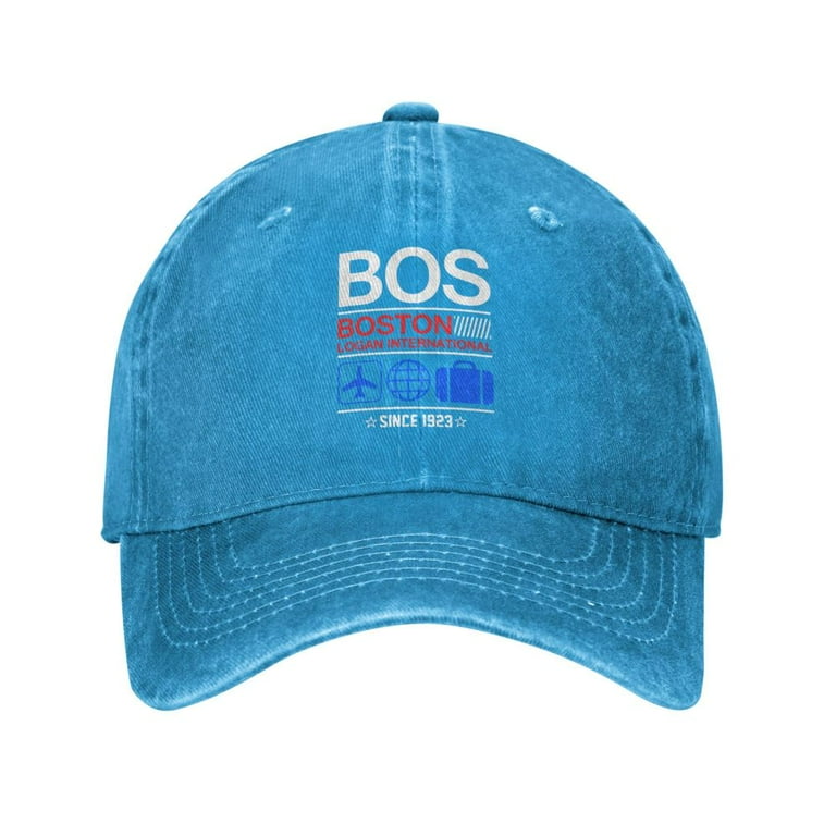Unisex BOS Boston Logan Airport Code Cowboy hat Adjustable Cotton 