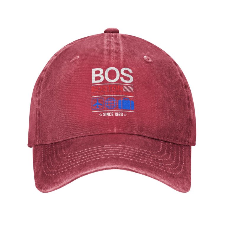 Unisex BOS Boston Logan Airport Code Cowboy hat Adjustable Cotton