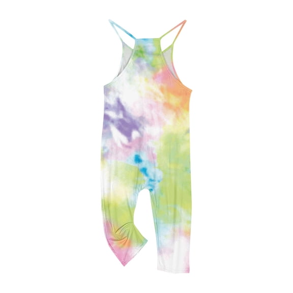 Unisex Babies' Cotton Pants Full Length Pants Overalls Girls Casual Jumpsuits Sleeveless Summer Rompers Long Pants with Pockets for 5-14 Years Multicolor 9-10 Years