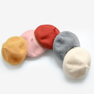 Unisex Babies Woolen Berets Solid Classic Kids Beanie Cap Winter Warm Hat