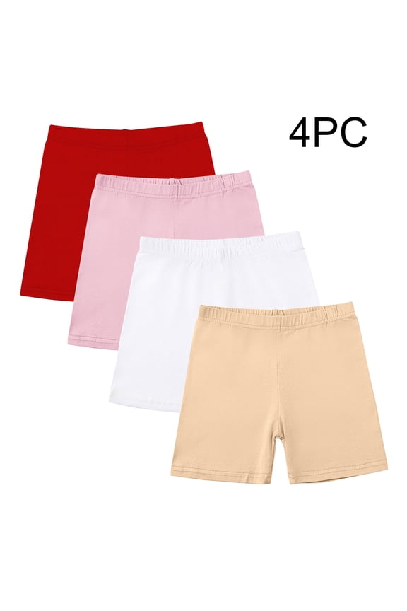 Unisex Baby 4-Pack Shorts Girls Summer Safety Pants Anti-emptied Stretch Bottoms Multipacks Bike Shorts