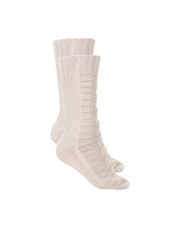 Unisex Baby Alpaca Wool Socks Thick Winter Socks for Men or Women Handmade Lucky II Premium Footwear Thermal Warm Boot Socks - Ivory