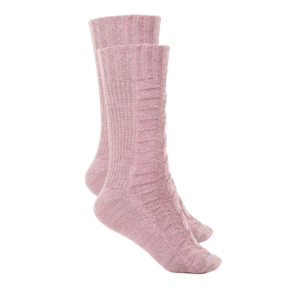 Unisex Baby Alpaca Wool Socks Thick Winter Socks for Men or Women Handmade Lucky II Premium Footwear Thermal Warm Boot Socks - Pink Melange