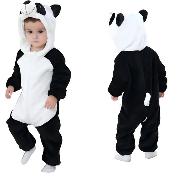 Unisex Baby Animal Onesie Flannel Hooded Romper for Infants Toddlers (0-3 Years) Winter Jumpsuit for Boys and Girls
