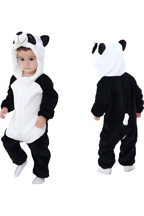 Unisex Baby Animal Onesie Flannel Hooded Romper for Infants Toddlers (0-3 Years) Winter Jumpsuit for Boys and Girls