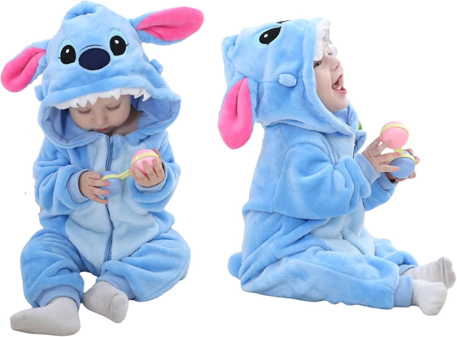 Unisex Baby Animal Onesie Flannel Hooded Romper for Infants Toddlers (0-3 Years) Winter Jumpsuit for Boys and Girls