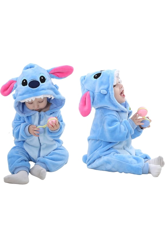 Unisex Baby Animal Onesie Flannel Hooded Romper for Infants Toddlers (0-3 Years) Winter Jumpsuit for Boys and Girls