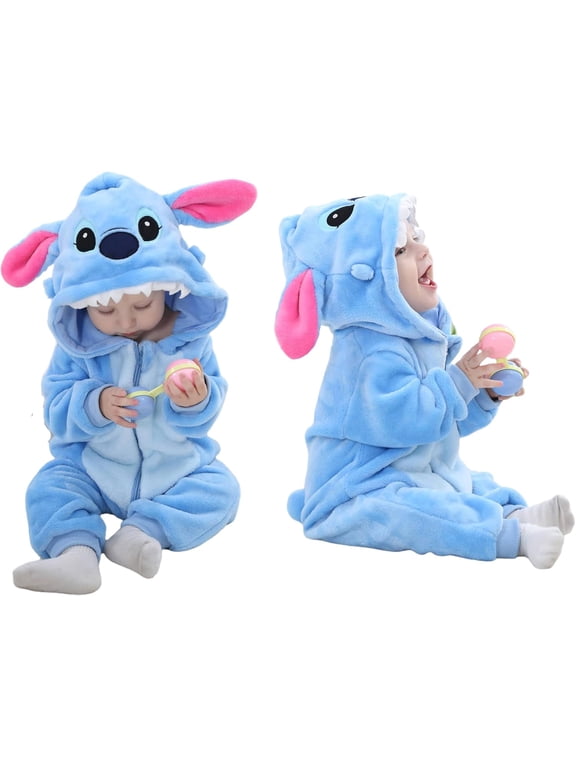 Unisex Baby Animal Onesie Flannel Hooded Romper for Infants Toddlers (0-3 Years) Winter Jumpsuit for Boys and Girls