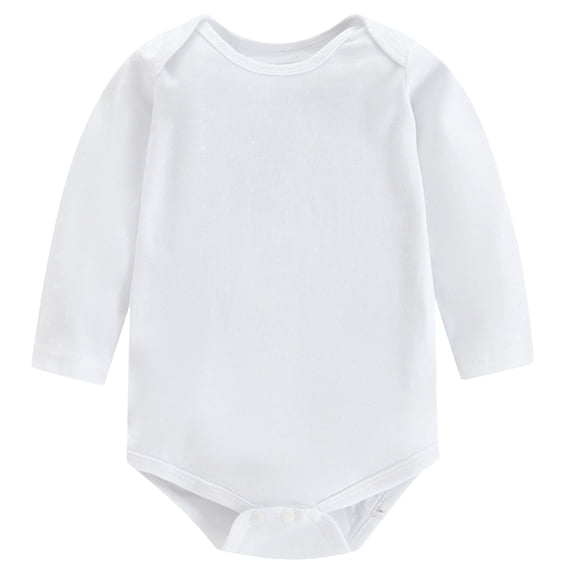 Unisex Baby Bodysuit Super Soft Viscose from Bamboo, Solid Long Sleeve Baby Boys Girls Onsies, 3-6 Months(White)