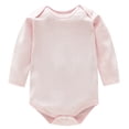 thumbnail image 1 of Unisex Baby Bodysuit Super Soft Viscose from Bamboo, Solid Long Sleeve Baby Boys Girls Onsies, 0-3 Months(Light pink), 1 of 6