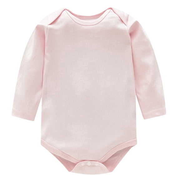 Unisex Baby Bodysuit Super Soft Viscose from Bamboo, Solid Long Sleeve Baby Boys Girls Onsies, 0-3 Months(Light pink)