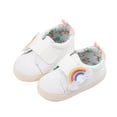 thumbnail image 1 of Unisex Baby Boys Girls Canvas First Walkers Shoes,Newborn Infant Non Slip Soft Sole Crib Casual Sneaker White 9-12 Months, 1 of 6