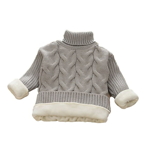 Unisex Baby Boys Girls Knit Sweater Warm High Collar Long Sleeve Solid Color Pullover Cute Tops Warm Toddler Winter Clothes for Toddler Kids 8T