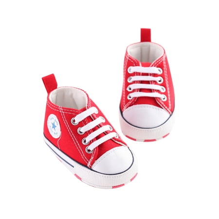 Unisex Baby Boys Girls Sneaker Soft Anti-Slip Sole Newborn Infant First Walkers Canvas Denim Shoes