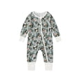 thumbnail image 1 of Unisex Baby Cotton Pajamas with Mittens and Feet Cuffs 3 Way Zipper Long Sleeve Romper Sleep and Play, 1 of 2
