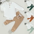 thumbnail image 1 of Unisex Baby Cozy Long Sleeve Bodysuits 6-12 Months 12-24 Months 2t 3t 4t 5t 6t 7t 8t 9t Children(Khaki,0-3 Months), 1 of 5