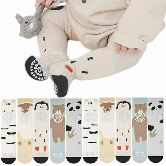 Unisex Baby Craling Socks,Cute Baby Knee High Socks for Infant and Toddlers to Crawl