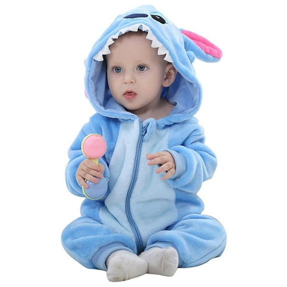 Unisex Baby Flannel Romper Animal Onesie Costume Hooded Cartoon Outfit Suit
