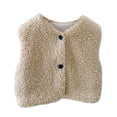 thumbnail image 1 of Unisex Baby Girls Boys Faux Fur Sleeveless Vest Coat Lightweight V-Neck Short for Toddler Outfit 1-6Y, 1 of 5