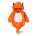 thumbnail image 1 of Unisex Baby Halloween Animal Costume Winter Autumn Flannel Hooded Romper Cosplay Jumpsuit Christmas Outfits for 0-24 Months, 1 of 8