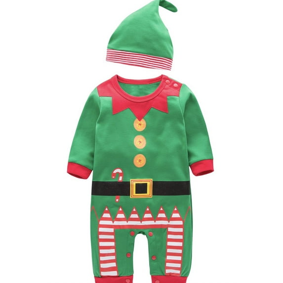 Unisex Baby Holiday Elf Long-Sleeved Costume Romper (Long Sleeve, 12-18 Months)