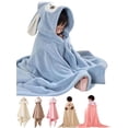thumbnail image 1 of Unisex Baby Hooded Bath Towel, Toddler Soft Absorbent Animal Bathrobe Blanket Toddlers Shower Gifts for Boys Girls 27.5" x 55", 1 of 4